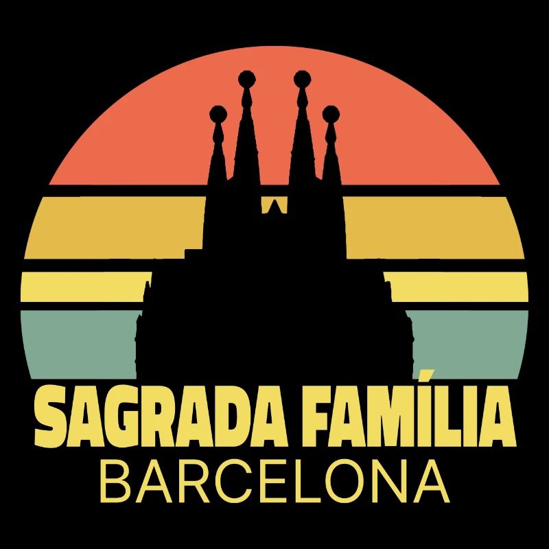 Sagrada Família Barcelone Coucher de soleil Silhouette