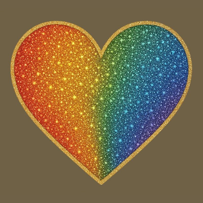 Funkelndes Regenbogenherz Design