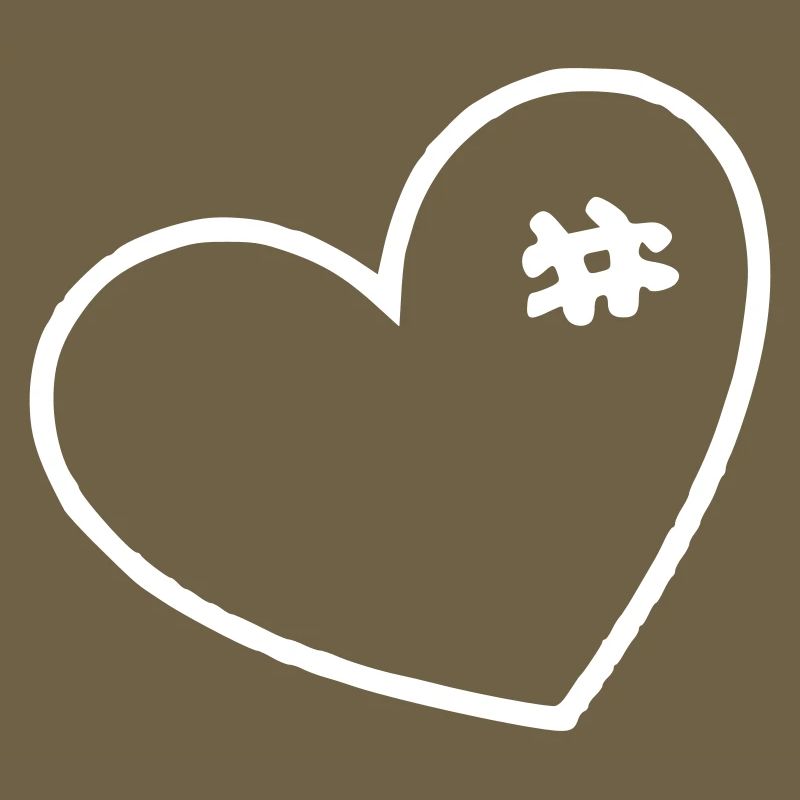 Coeur blanc avec points de suture