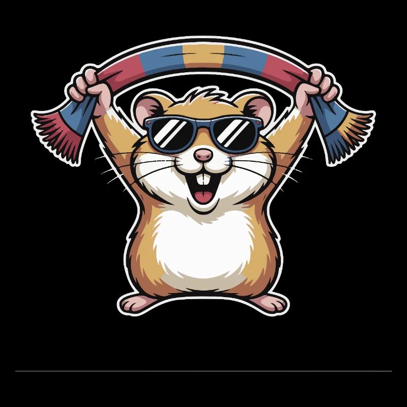 Hamster avec lunettes de soleil Écharpe