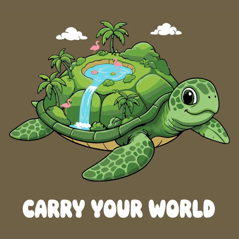 Tortue insulaire avec cascade