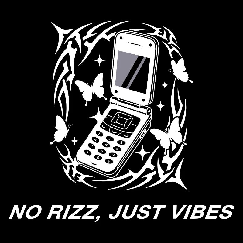 No Rizz Just Vibes Y2K Cell Phone