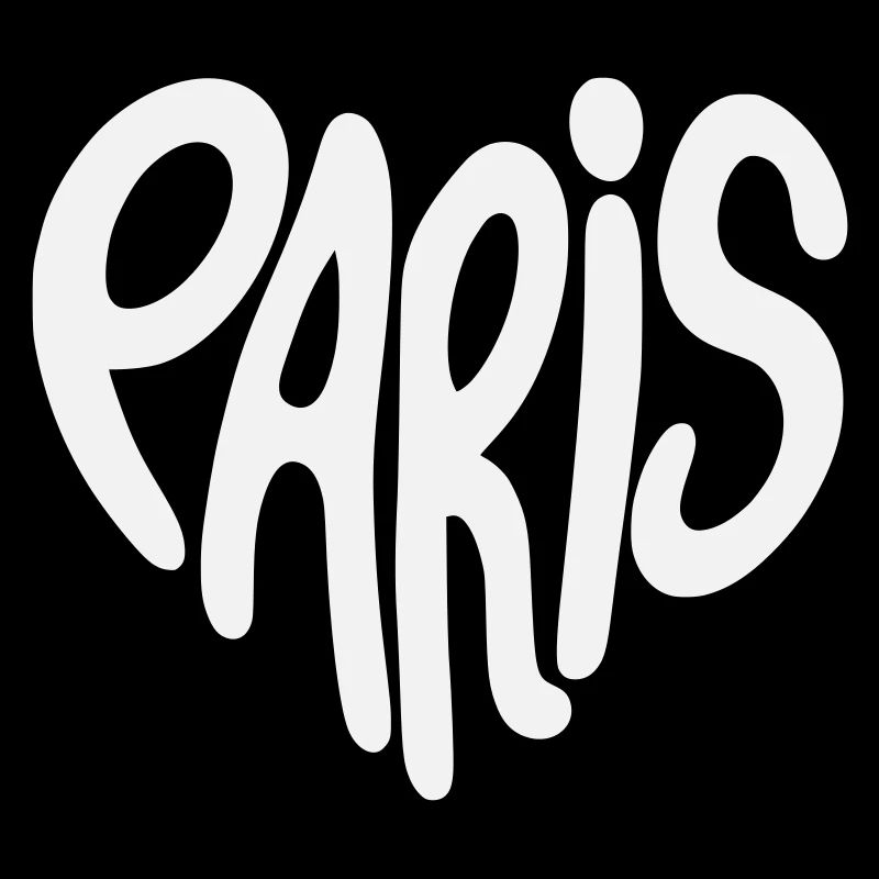 Paris Graffiti-Skript Logo herzförmig