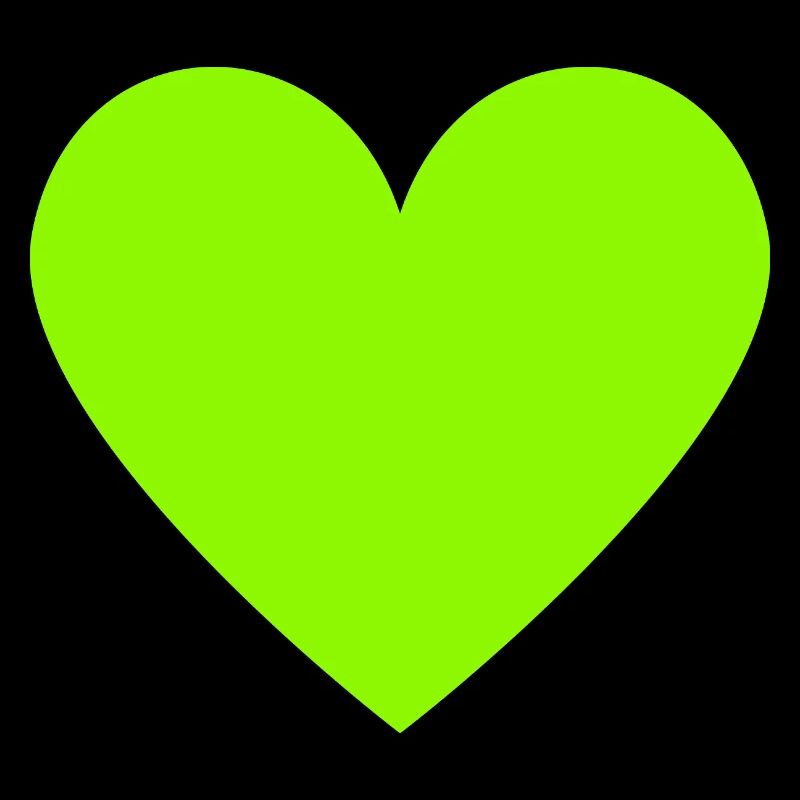 Neon Lime Heart Green Retro
