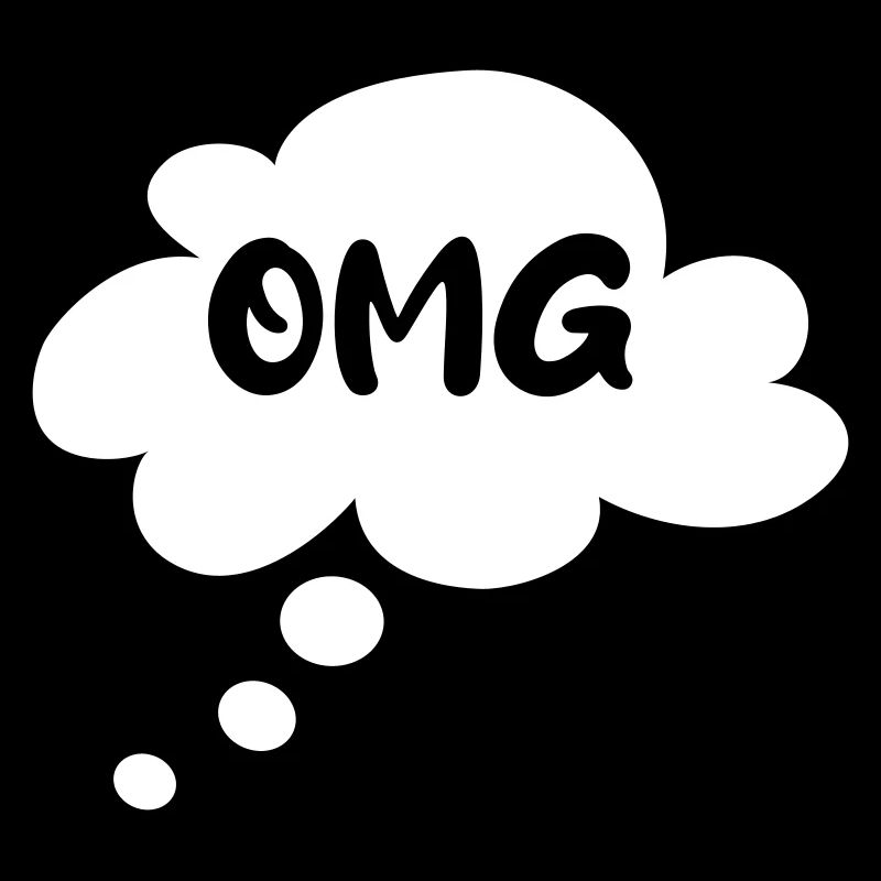 Dire OMG Cloud Pensée Bulle Parole Bulle Simple