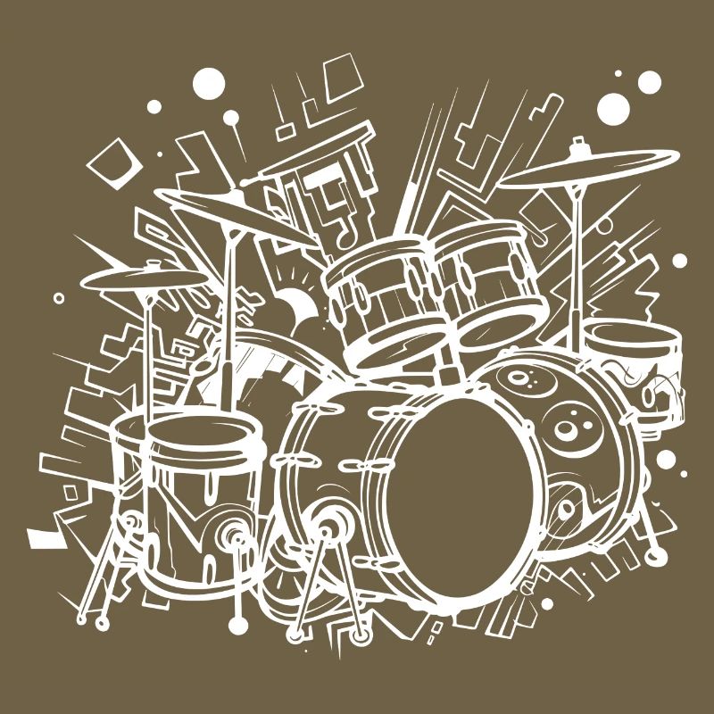Drum Kit Line Art