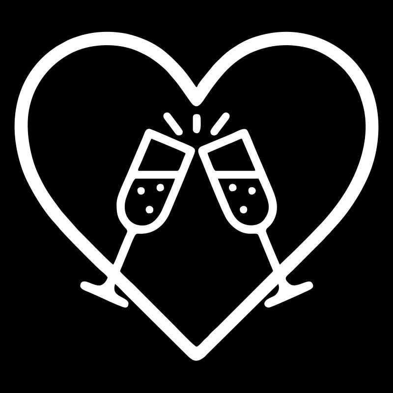 Funkelnde Gläser Herz Toast Bubbles