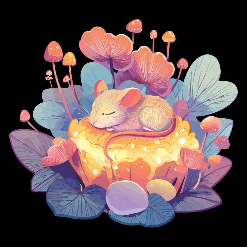 Schläfrige Maus im Honigwald