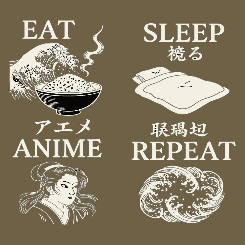 MANGER DORMIR ANIME RÉPÉTER