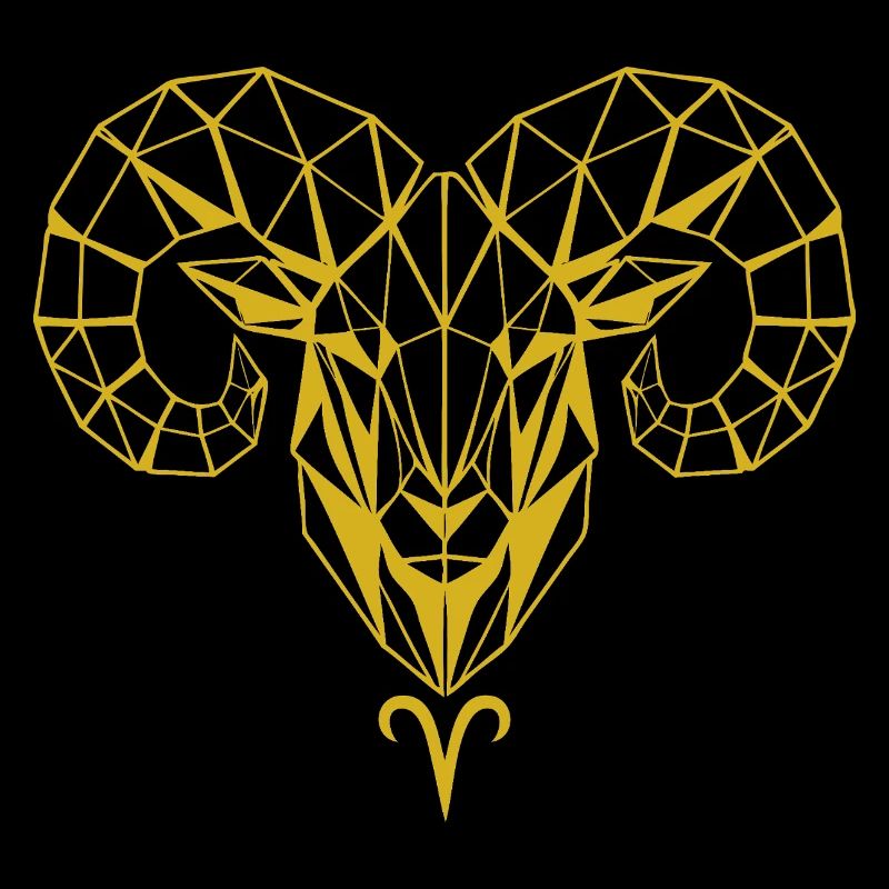 Geometrischer Goldram-Skull