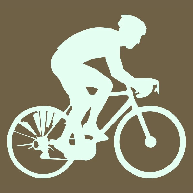 Cyclist Silhouette Mint