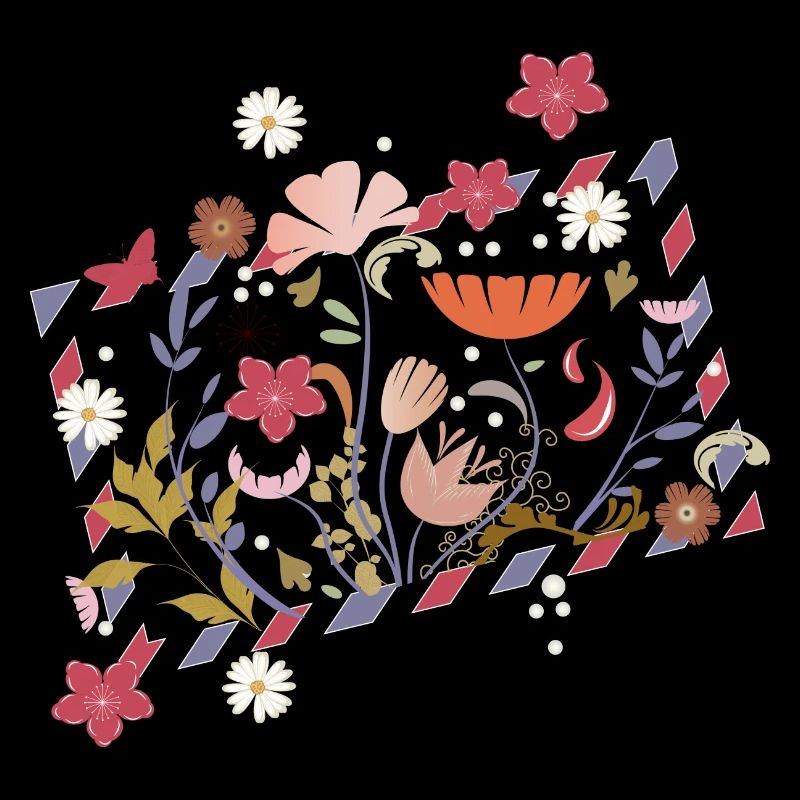 florale Airmail Rahmen mit wunderschönen Blüten