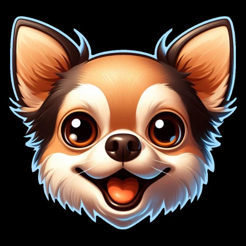 Chihuahua Hund Kopf Comic Cartoon
