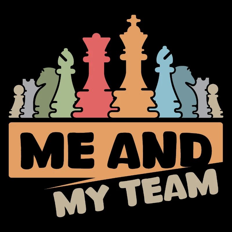 Schach retro cool Spruch Team vintage Schachfigur