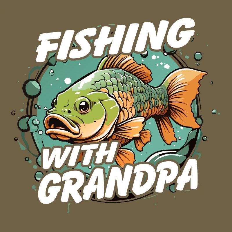 Pêche avec papa avec un design de poisson coloré