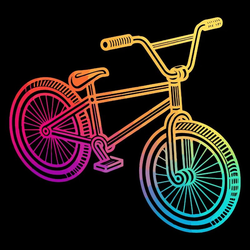 Rainbow Geometric Bicycle Illustration