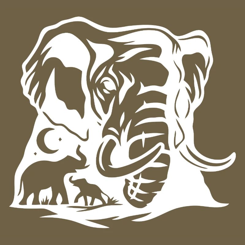 Conception de silhouette de famille d’éléphants