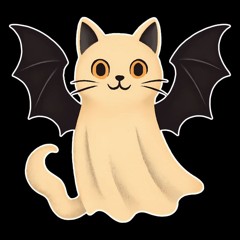 Cuddly cat with bat wings