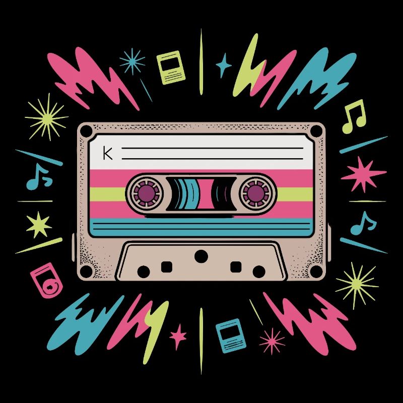 K Mixtape Cassette Retro 80s 90s Music