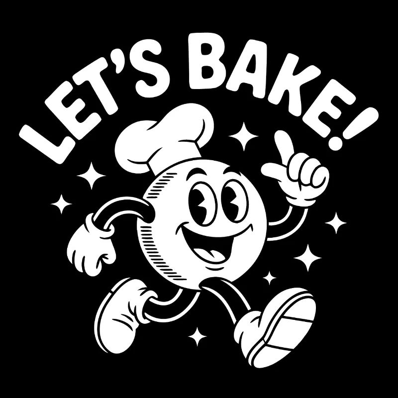 Let's Bake Cartoon Motif