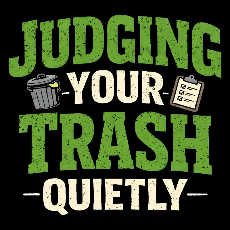 Quiet judging | Garbage Truck Saying Humor
