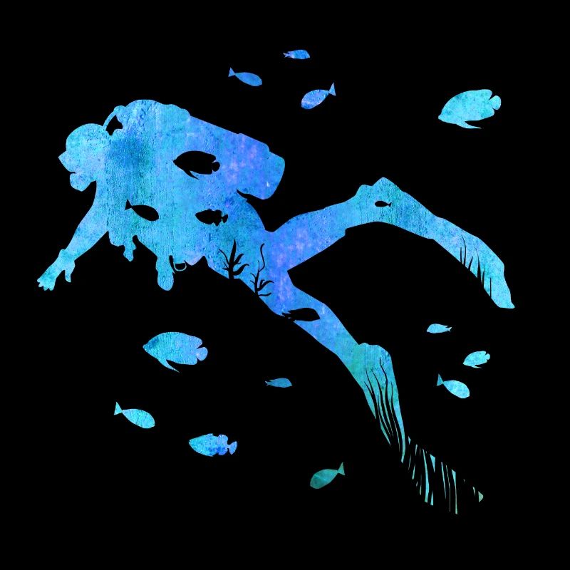 Plongeur - Poisson - Plongée - Plongée sous-marine en haute mer