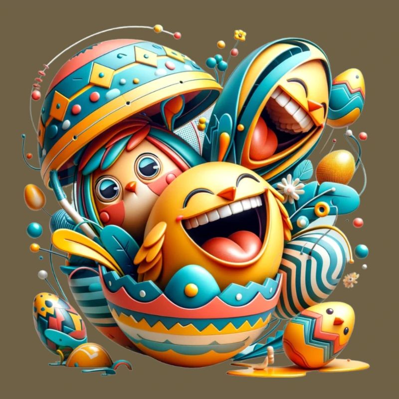 Easter graphic design in Mixed Dimensions style