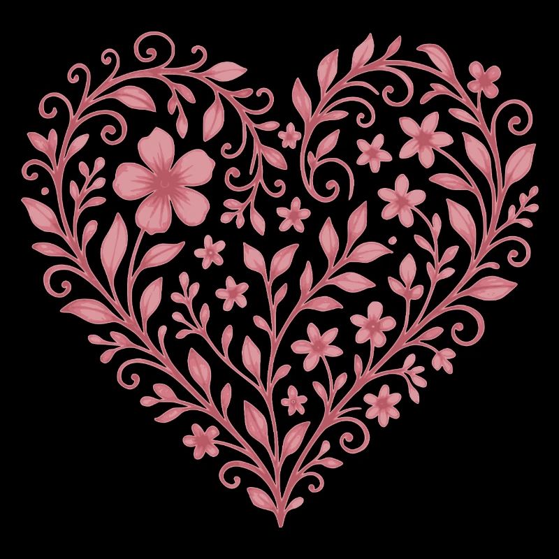 Motif de cœur de fleur en filigrane