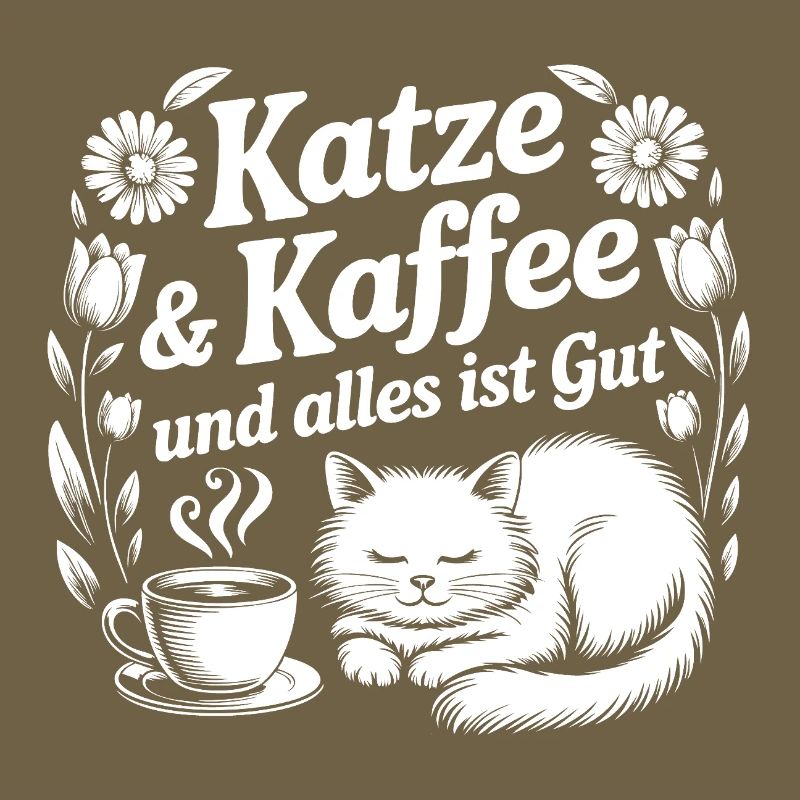 Conception de câlins pour chat et café