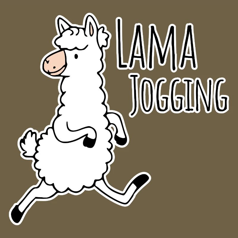 Llama jogging - funny llama goes jogging, join in