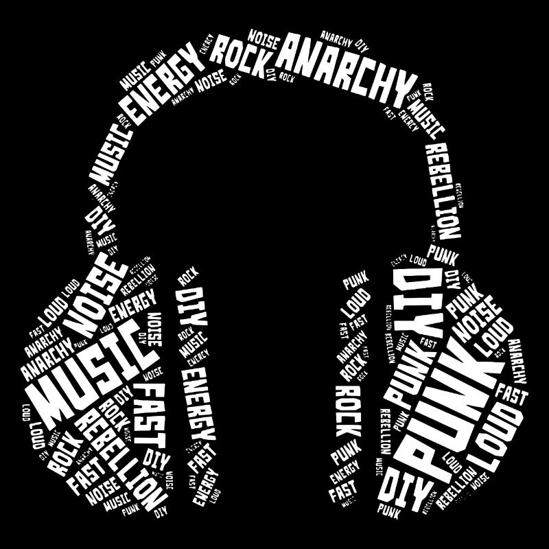 Typographie punk Casques Création de mots