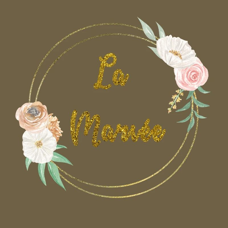 la mariée or et fleurs