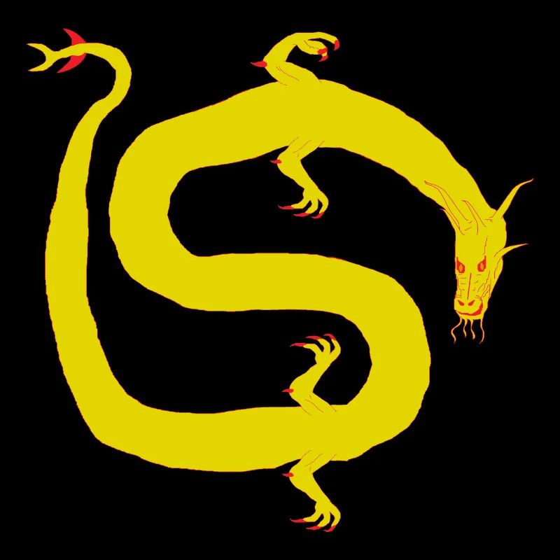 Dragon rouge et jaune