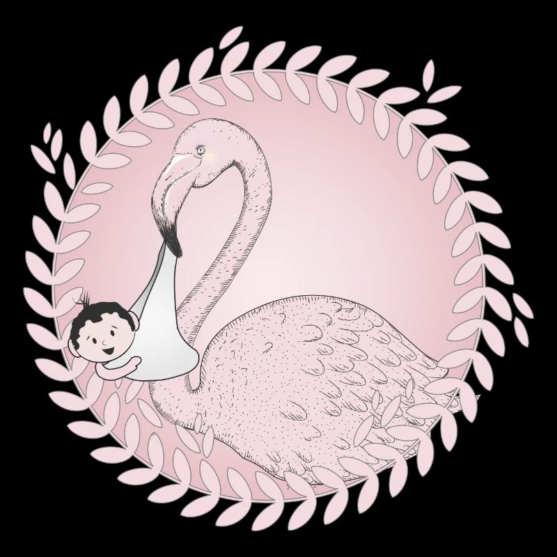 Flamingo amène le bébé au lieu de la cigogne