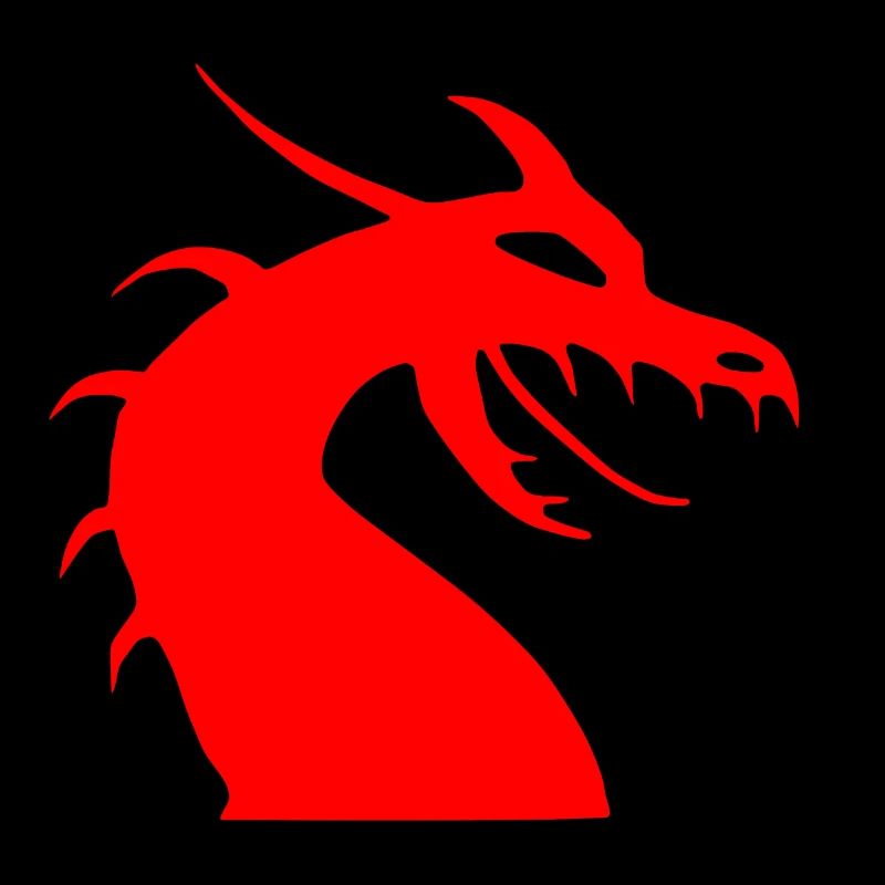 Rote Drachenkopf Silhouette