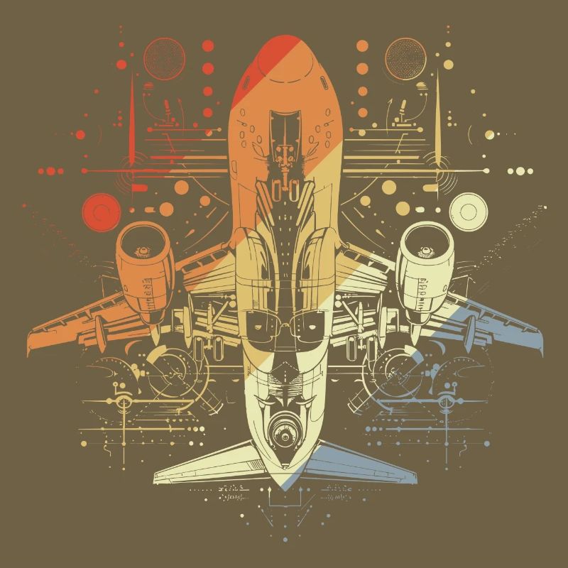 Dessin d’avion Look rétro