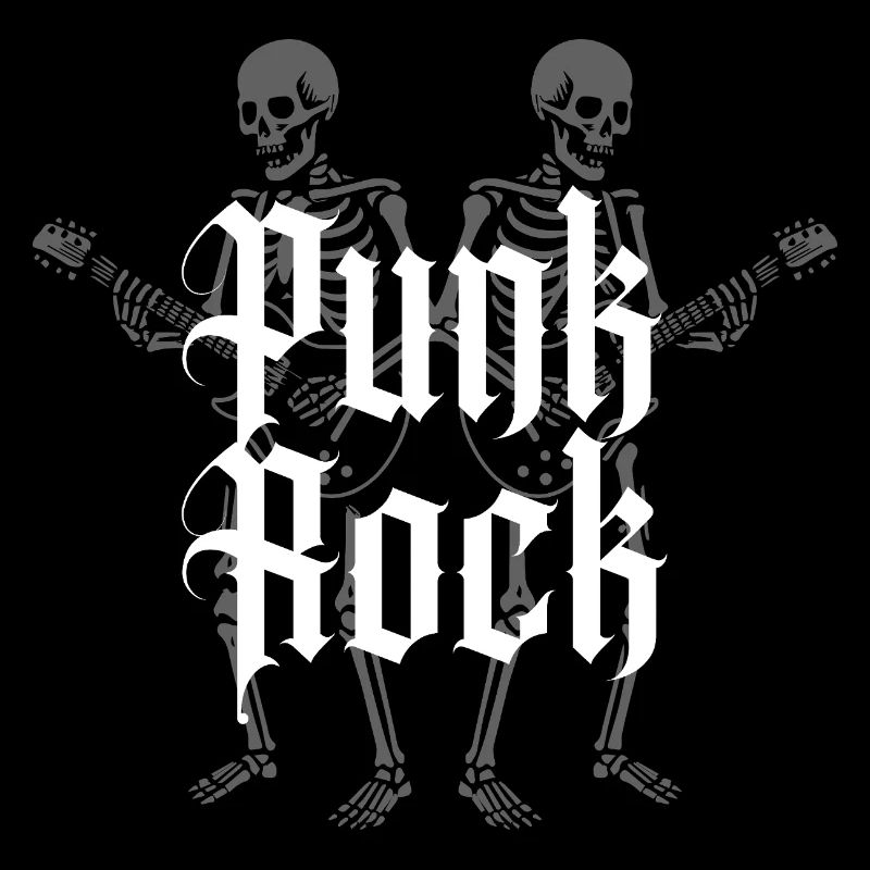 Skull and Guitar Punk Rock Design
