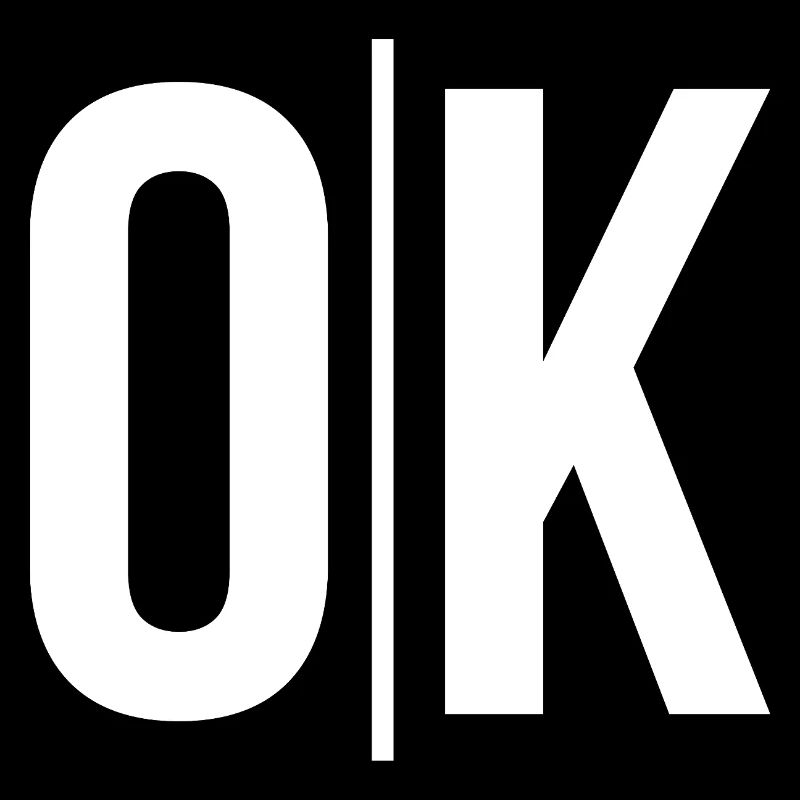 Clear OK Typo on Black