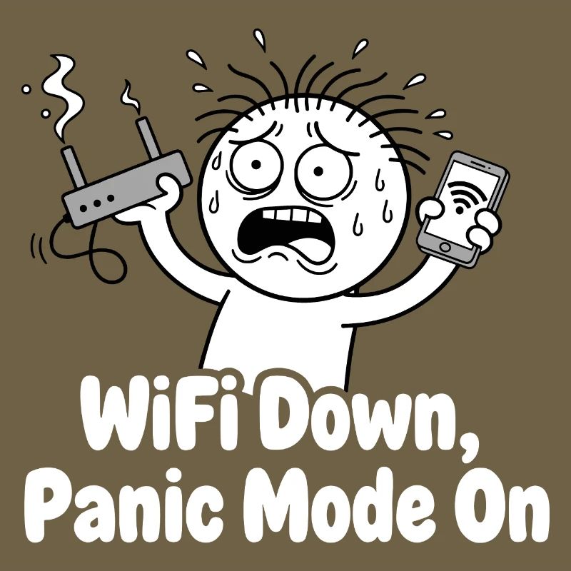 Panne WiFi Mode panique Mème