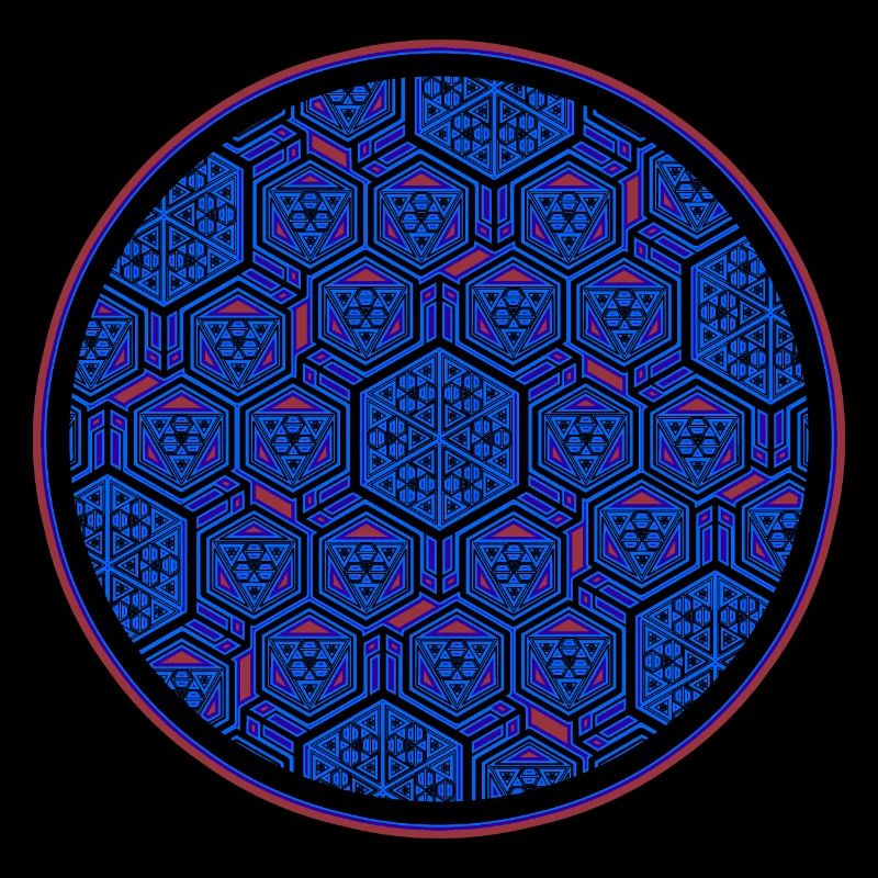 Geometric Blue Hexagon Pattern Party Festival