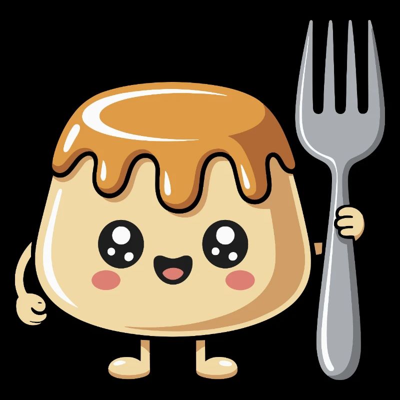 Pudding with fork