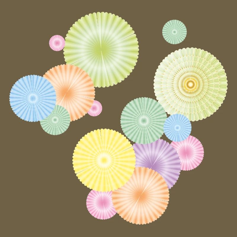 Rosettes pastel – structure en éventail décoratif