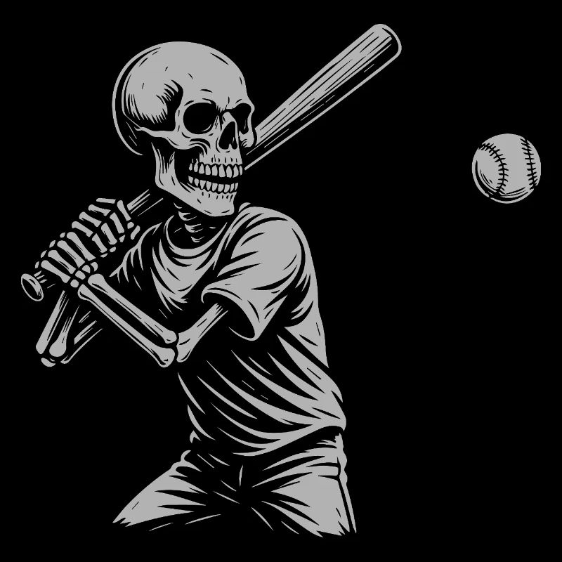 Frappe au baseball squelette