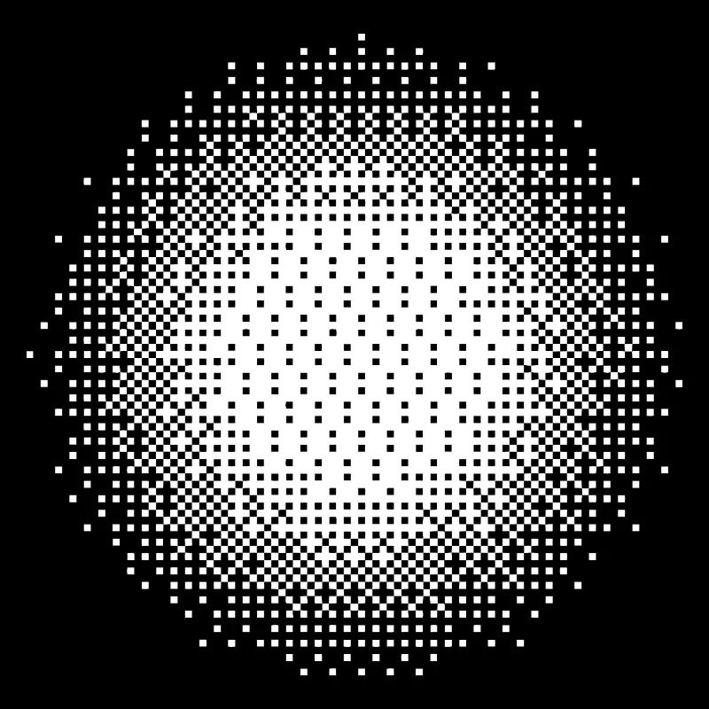 Mosaïque circulaire en demi-tons