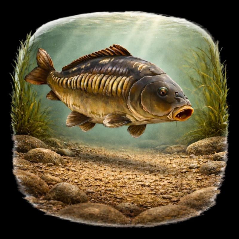Conception de la pêche sous-marine de la carpe miroir