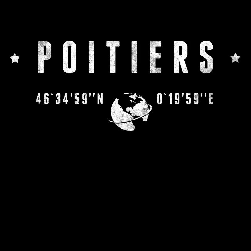 Poitiers Coordonnées Géographiques Stylisées
