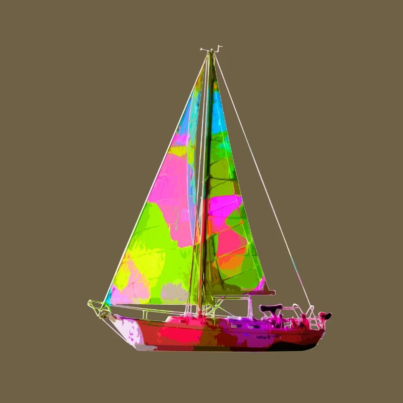 Buntes Segelboot