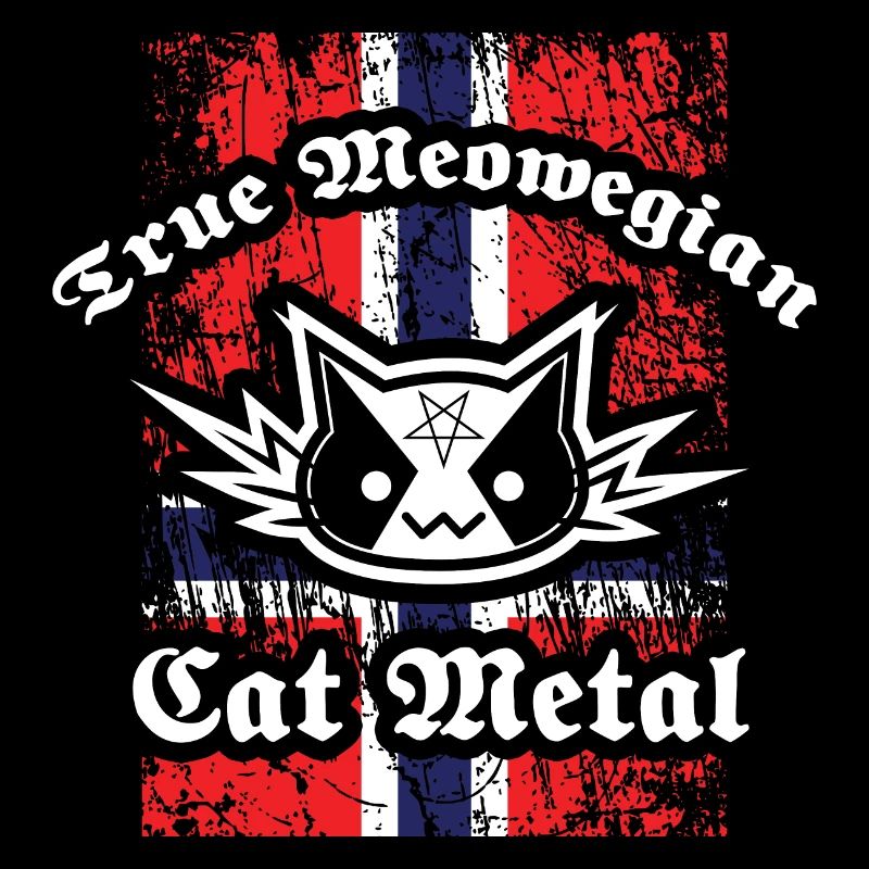True Meowegian Cat Metal - Norwegian Flag