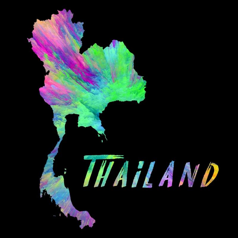 Thailand Map in Colorful Design Gift