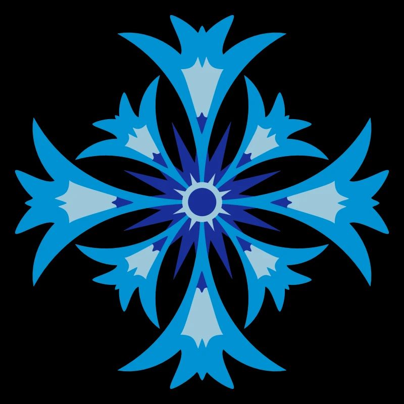 Une fleur stylisée de bleuet